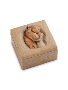 Willow Tree Quiet Strength, Love for Horses Sculpted Keepsake Box Jewelry Box